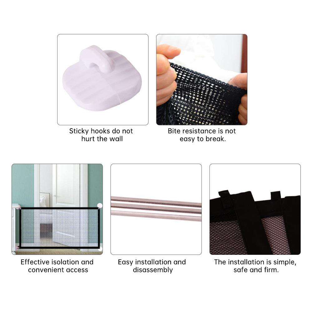 Black Foldable Protection Pet Safety Gate - SLSOK