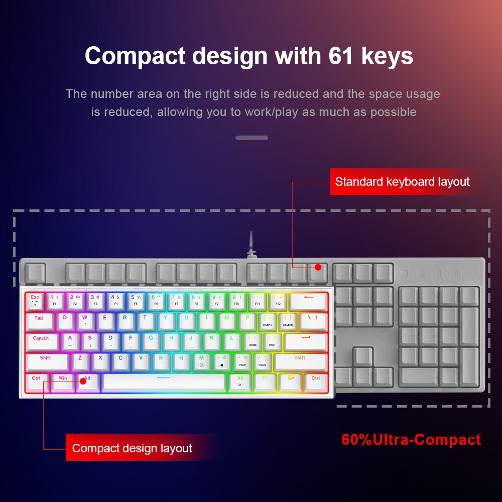 Mini Mechanical Gaming Wired Keyboard - SLSOK