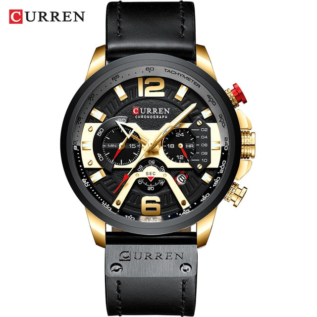 Military Leather Chronograph Wristwatch - SLSOK