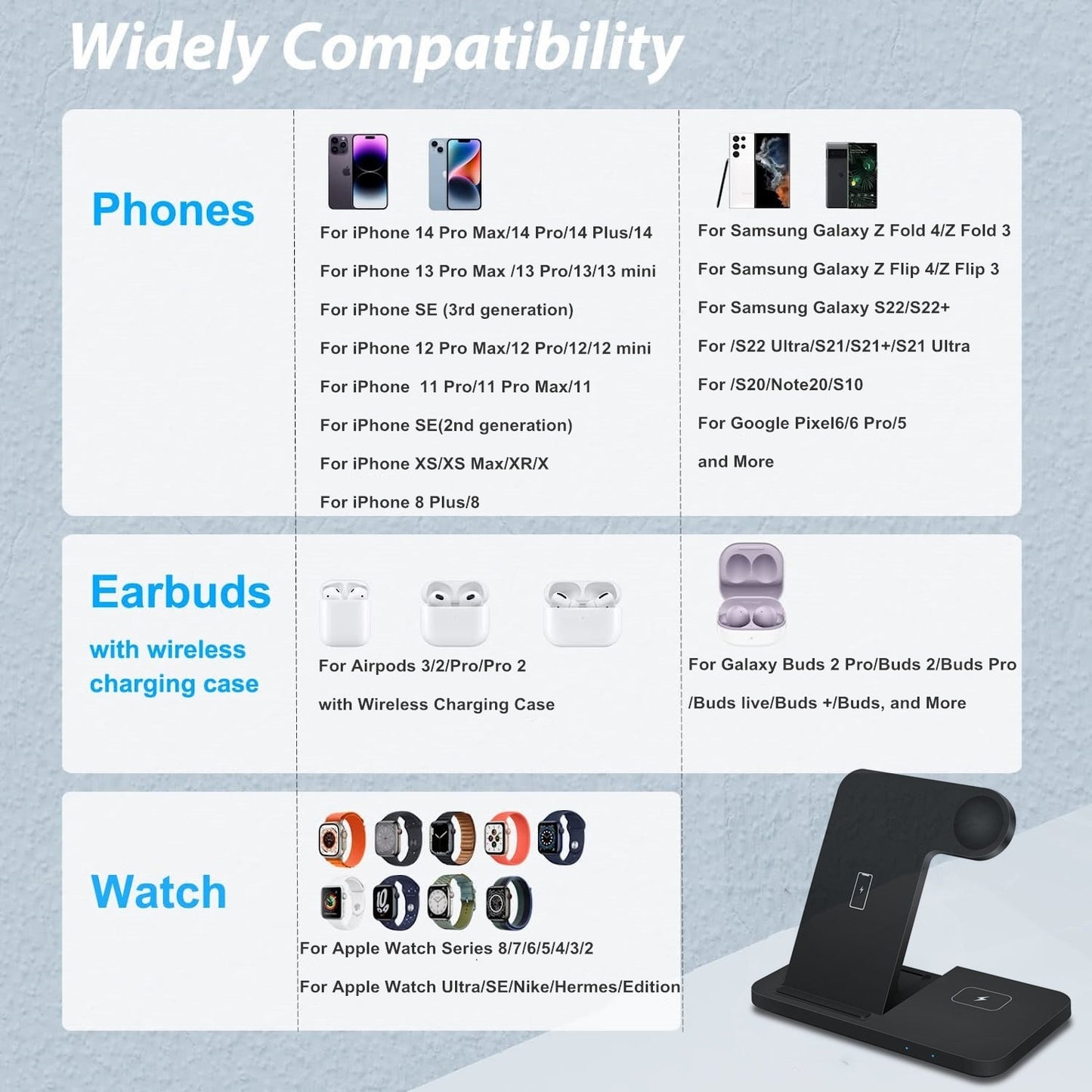 3in1 Wireless Fast Charger Dock Station My Store