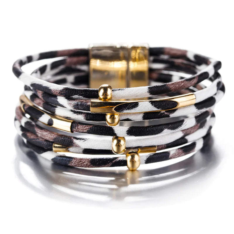 Leopard Print Leather Bracelet - SLSOK