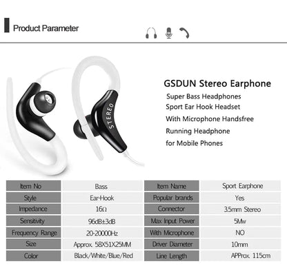 Universal In-Ear Sports Headphones with Microphone - SLSOK