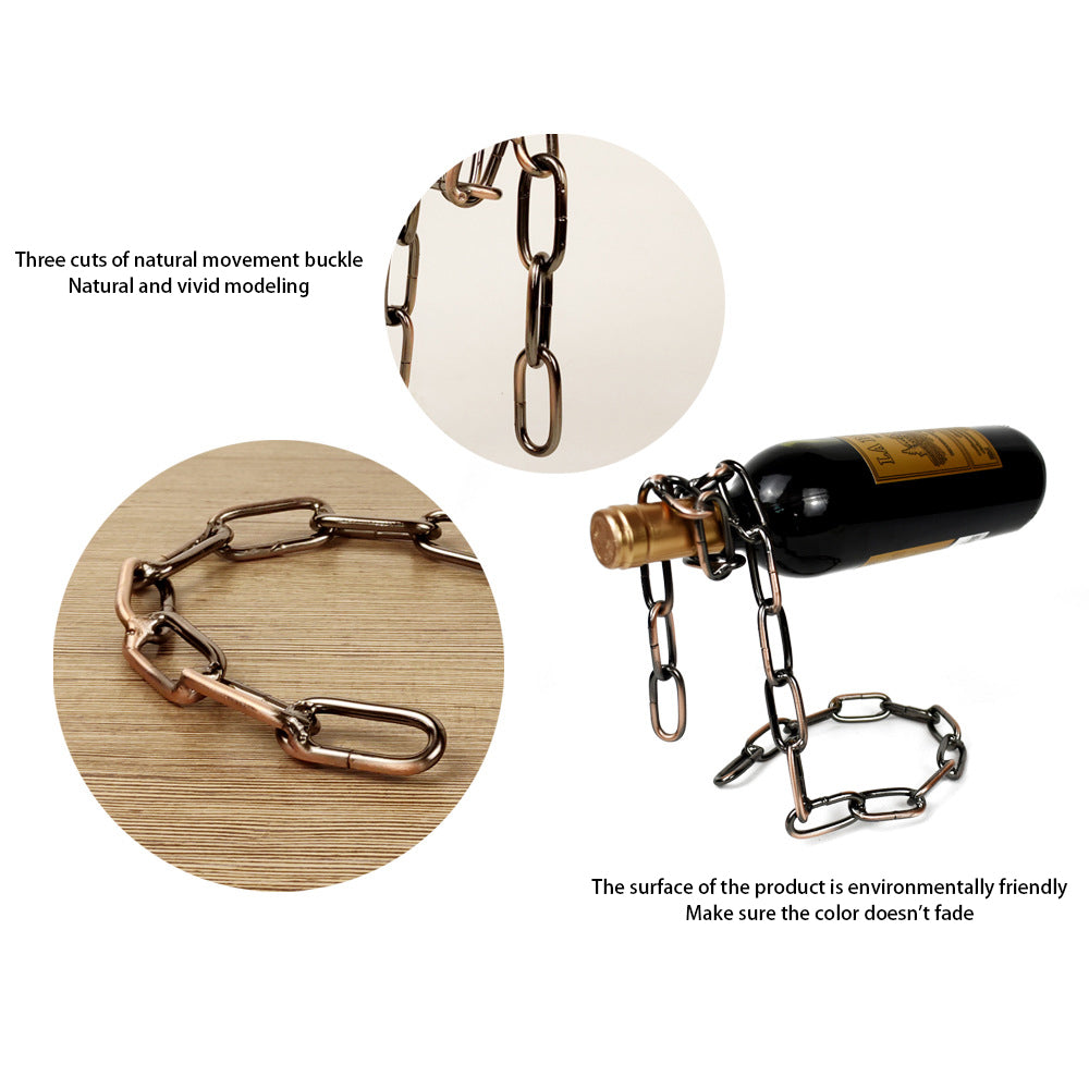Magic Iron Chain Wine Bottle Holder My Store