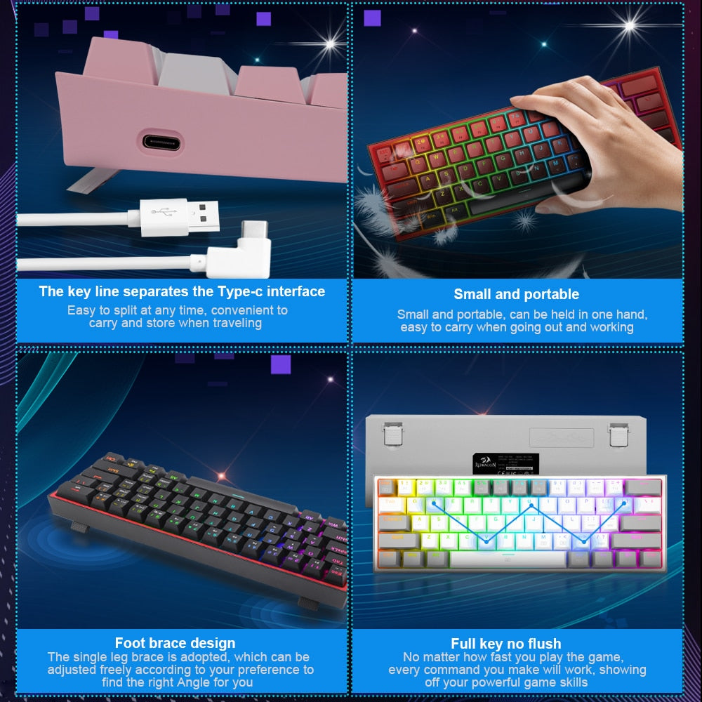 Mini Mechanical Gaming Wired Keyboard - SLSOK