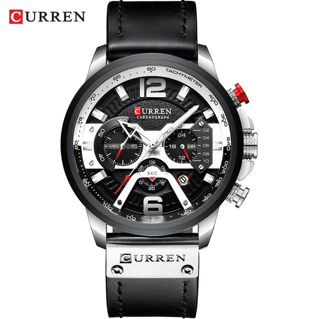 Military Leather Chronograph Wristwatch - SLSOK