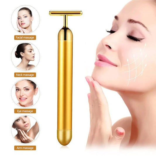 Energy 24K Gold T Beauty Bar Facial Roller Massager - SLSOK