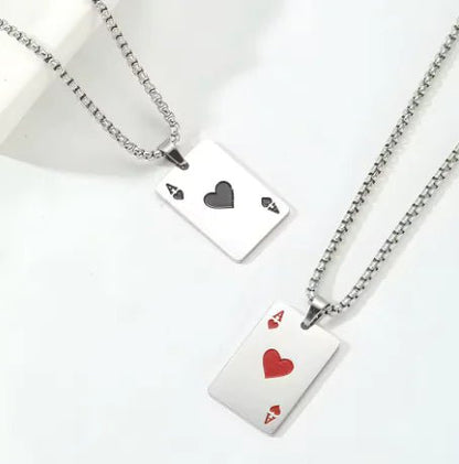 Stainless Steel Poker Card Necklace - SLSOK