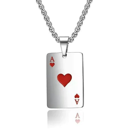 Stainless Steel Poker Card Necklace - SLSOK