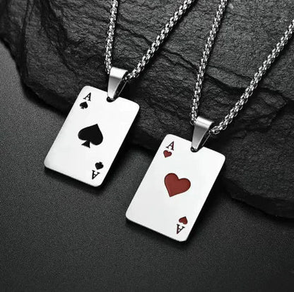 Stainless Steel Poker Card Necklace - SLSOK