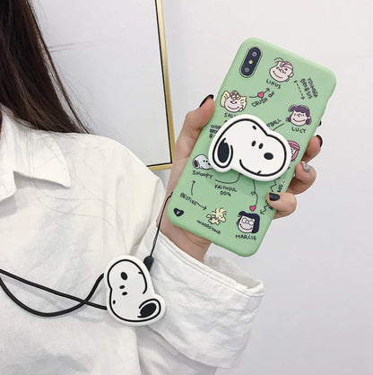 Cute Snoopy Phone Case with Stand and Protector SLSOK